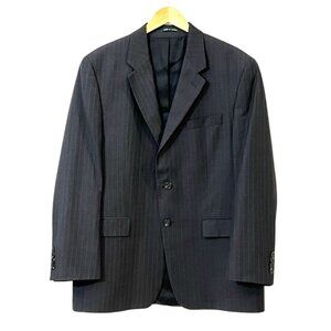 Lauren Ralph Lauren Men's Blazer Navy Stripes Size 42R 100% Wool Made in Canada